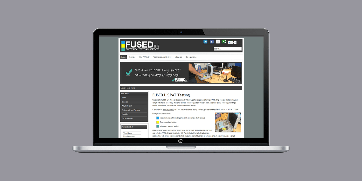 Fused UK website design by create/enable on a laptop v1