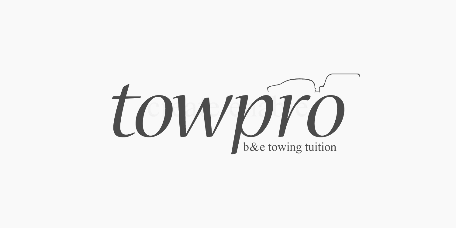 Tow-pro logo design and branding in black by create/enable